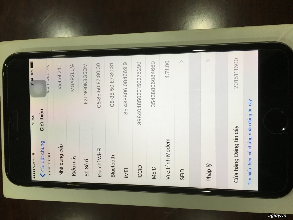 HCM-Iphone 6 plus gray 128GB Quốc tế LL 99% fullbox trùng imei!!! - 1