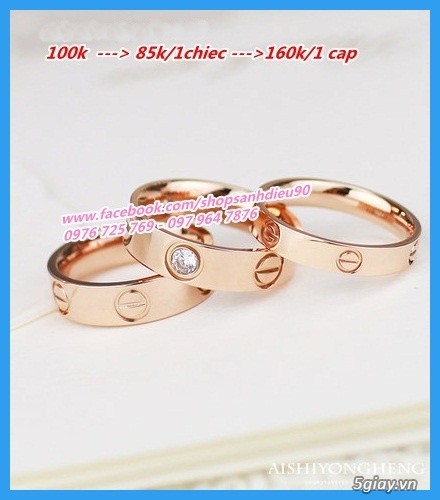 Toàn Quốc - Nhẫn Cartier Đính Đá Mạ Vàng 18k. - 2