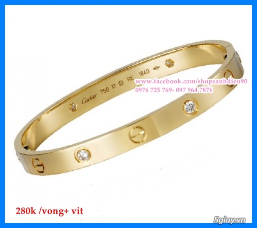 Toàn Quốc- Vòng Tay Cartier Đinh Tán Mạ 18k . - 7