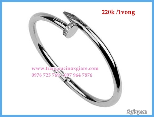 Toàn Quốc- Vòng Tay Cartier Đinh Tán Mạ 18k . - 5
