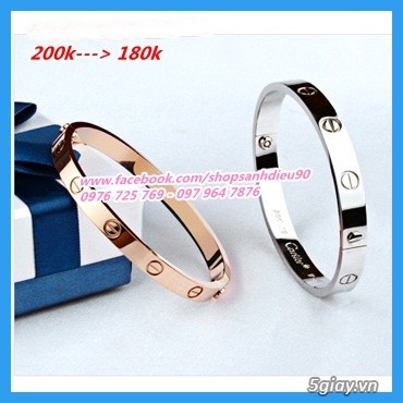 Toàn Quốc- Vòng Tay Cartier Đinh Tán Mạ 18k . - 11