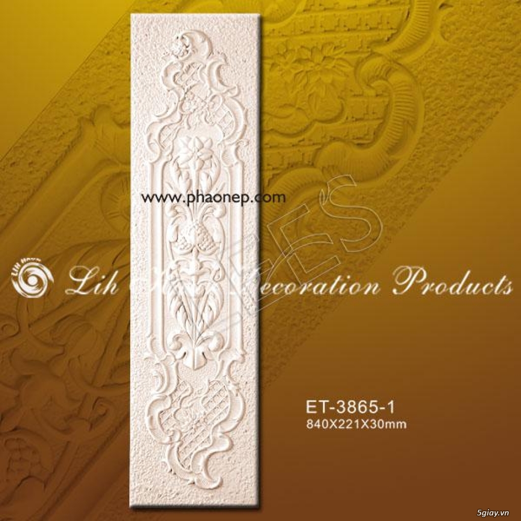 phào chỉ, phào nẹp, tấm ốp trần, con sơn, lò sưởi...