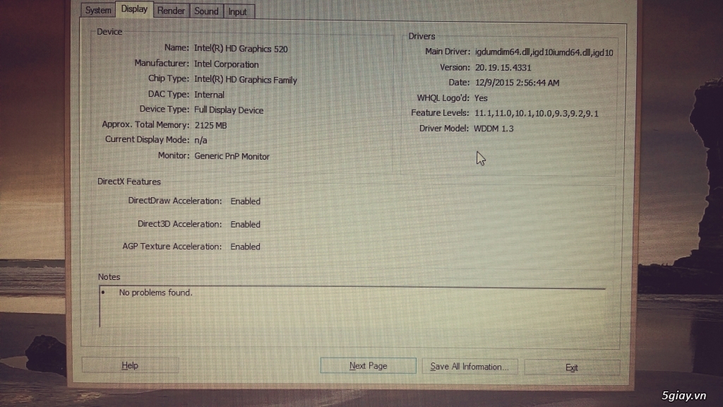 Laptop DELL vostro 5459 core i5 6200U Ram 4gb hdd 500gb mới mua 1 tháng !! - 9