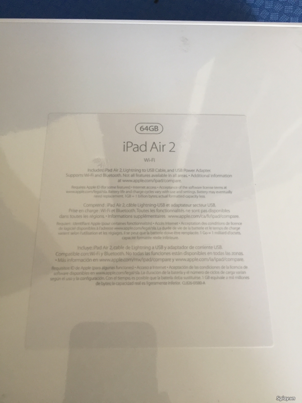 iPad Air 2 64GB WiFi VÀNG/GOLD Nguyên seal , chưa mở ,chưa Active BH - 2