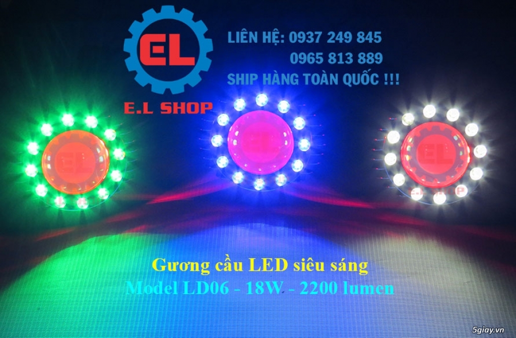 E.L SHOP Đèn led siêu sáng xe mô tô: XHP50, XHP70 i7, Cree, Philips Lumiled,Gương cầu LED xe gắn máy