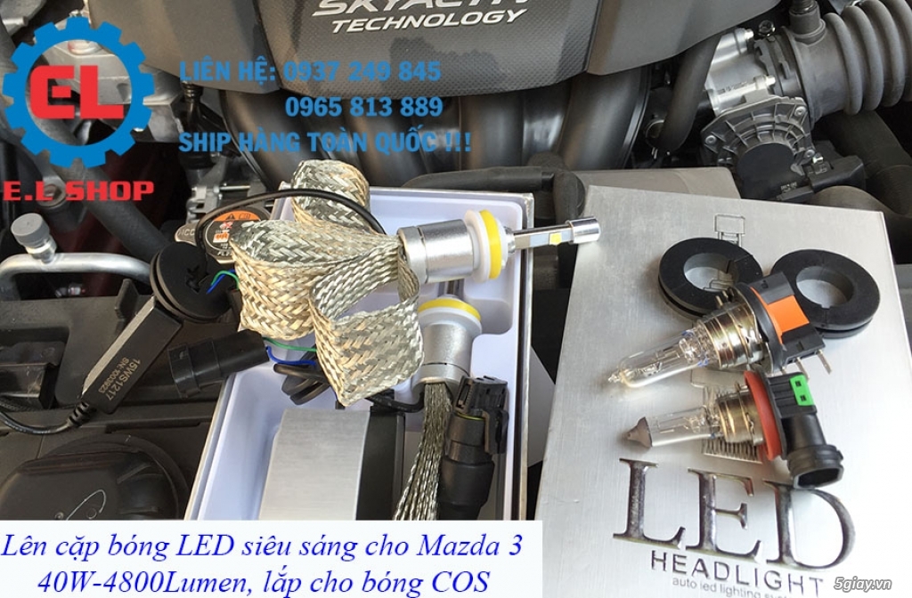 E.L SHOP - Đèn Led siêu sáng xe ô tô: XHP70, XHP50, Philips Lumiled, gương cầu xenon...