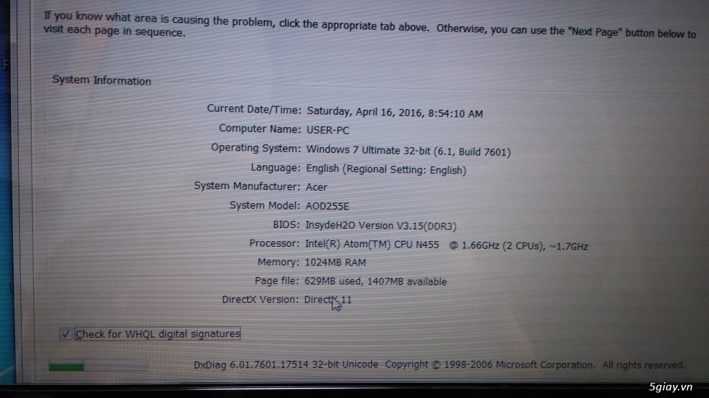 [BL 145]Laptop Acer Aspire One kết thúc ngày 18/4/2016 lúc 23g59' - 11