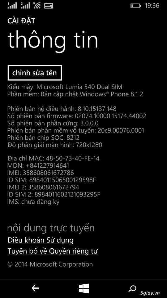 Lumia 540 dual sim tại Thủ Đức TPHCM