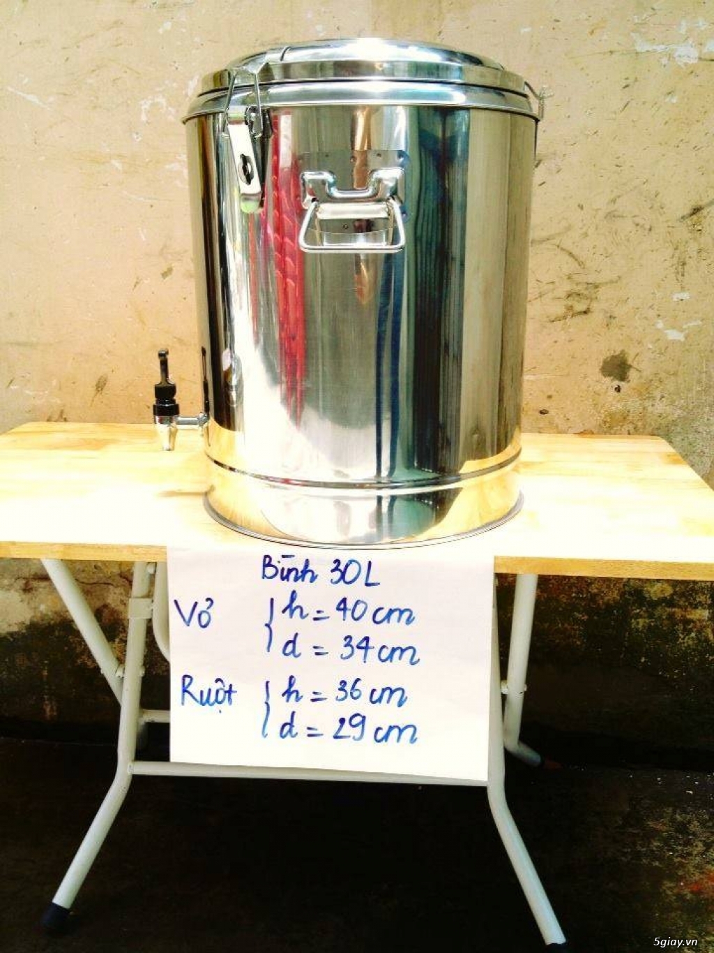 Bình ủ nước inox 2 lớp cách nhiệt - 3