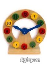 Đồng hồ có đế bằng gỗ, dạy bé học số, học giờ