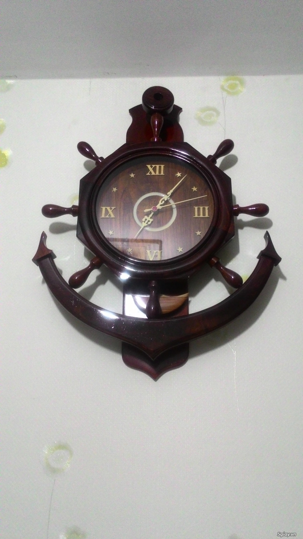 Đồng hồ MỎ NEO làm từ gỗ Hương phù hợp Căn Hộ Chung Cư - 1