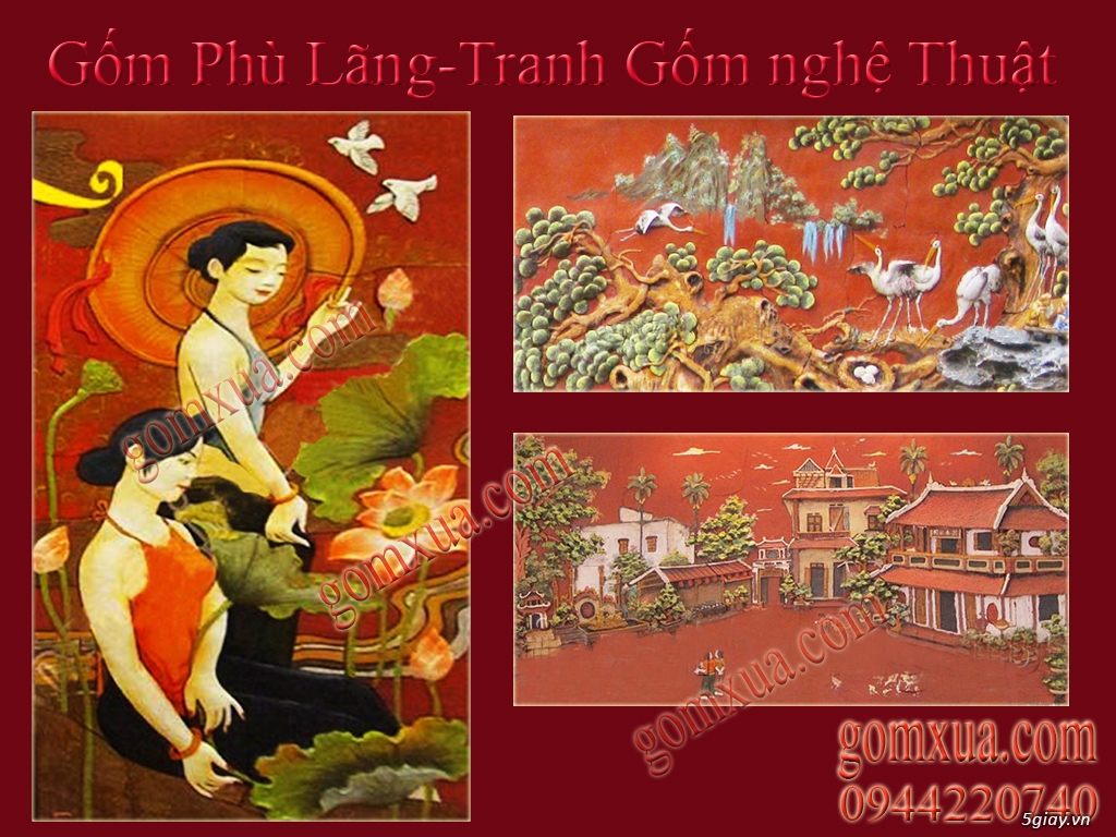 Tranh gốm đẹp trang trí sân vườn tiểu cảnh - Gốm Phù Lãng