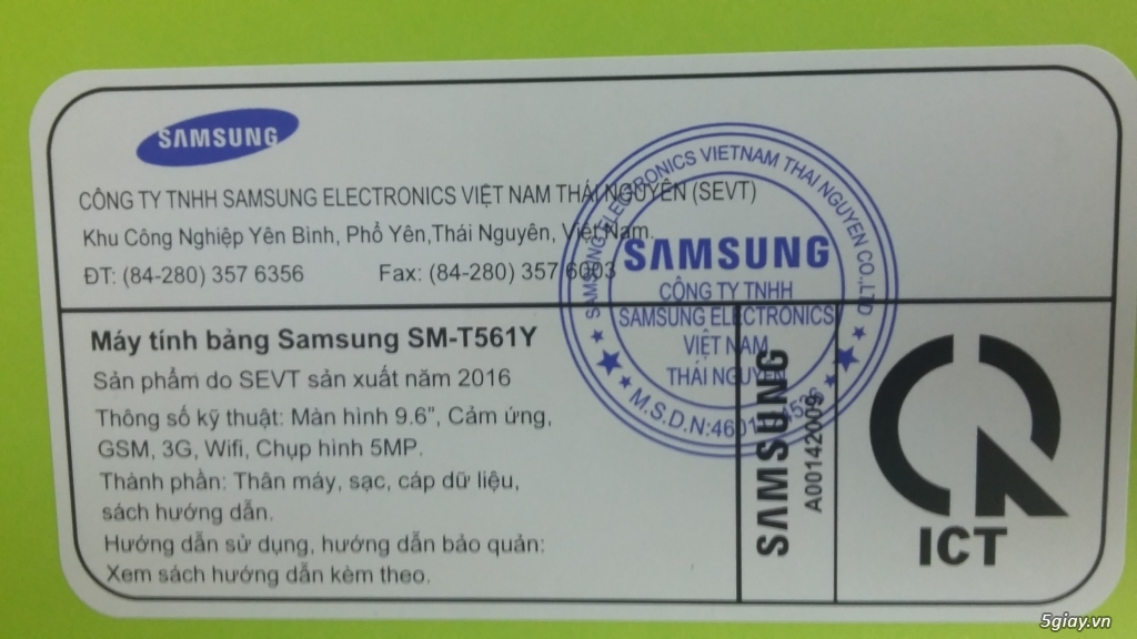 Bán Samsung Galaxy Tab E 9,6 mới 100%, bảo hành chính hãng tại Vietnam - 3