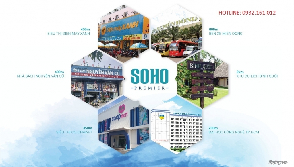Căn hộ Soho Premier bán 14 căn suất nội bộ tầng 6,7,8,9 tặng bếp hoàn thiện - 1