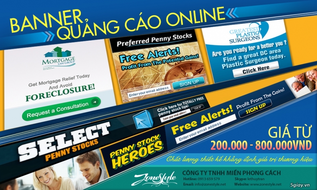 Thiết kế banner Online cho các doanh nghiệp với giá cực kì ưu đãi chỉ từ 200.000vnđ - 800.000vnđ. - 1