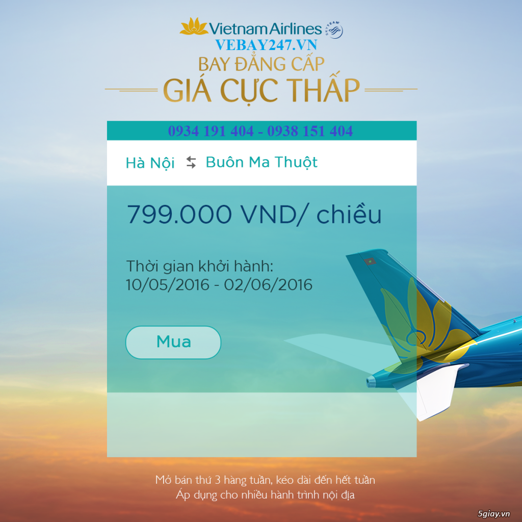 [vebay247.vn] ưu đãi vé máy bay giá rẻ VIETNAM AIRLINES - 1