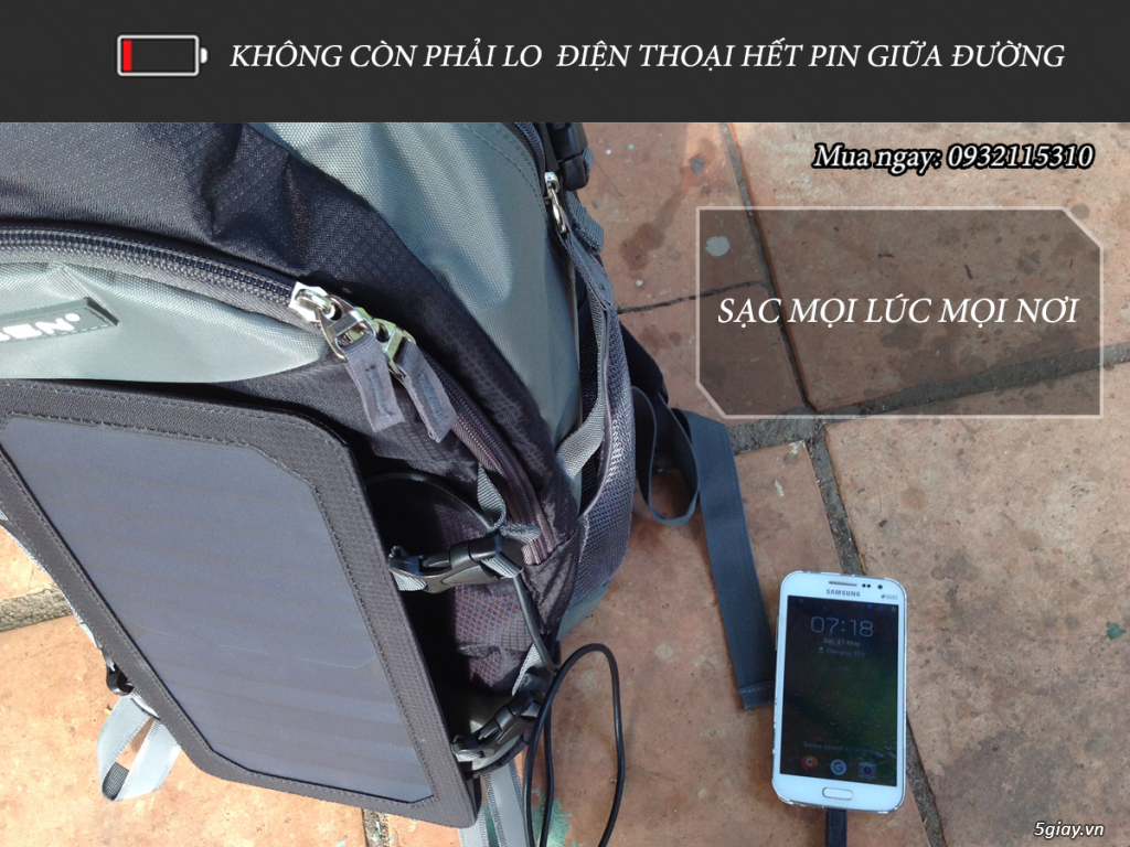 [TPHCM] Shop Ba Lô Sạc Năng Lượng Mặt Trời - Hàng Hot Chính Hãng Quốc Tế - 3
