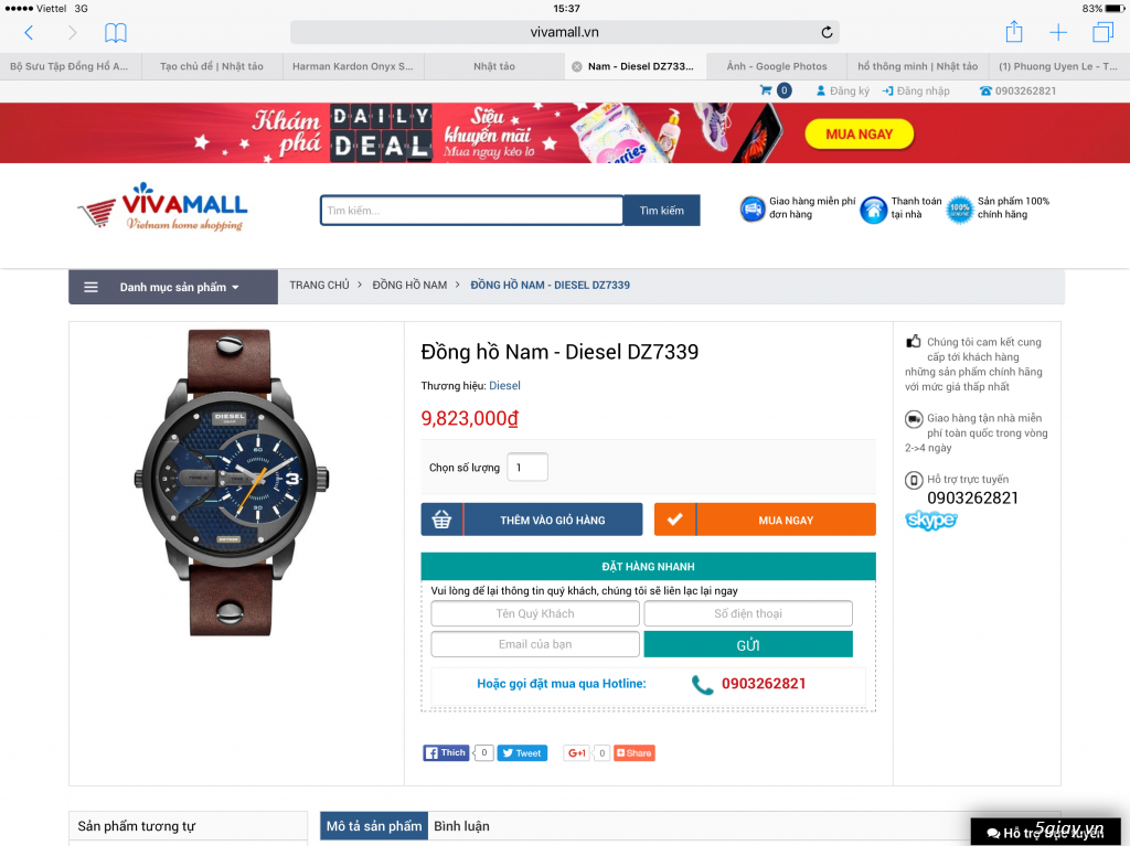 Đồng hồ nhập từ mỹ Amani Exchange & Diesel giá tốt nhất thị trường - 5