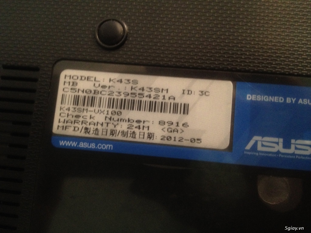 Cần bán laptop ASUS Intel Core i5