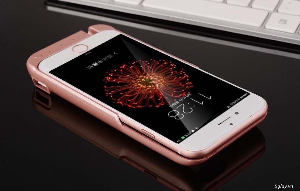 Nắp lưng kết hợp pin 7000 cho Iphone 6s, 6 màu hồng đồng - 1