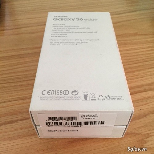 GALAXY S6 EGDE 64Gb xanh lục bảo fullbox 99% xách tay từ Sing. - 1