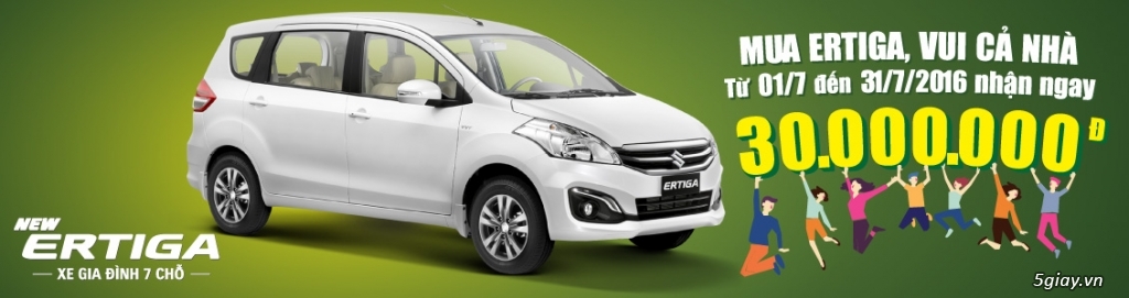 Bán Suzuki Ertiga 2016, suzuki 7 chổ ngồi, chỉ cần 120tr giao xe ngay