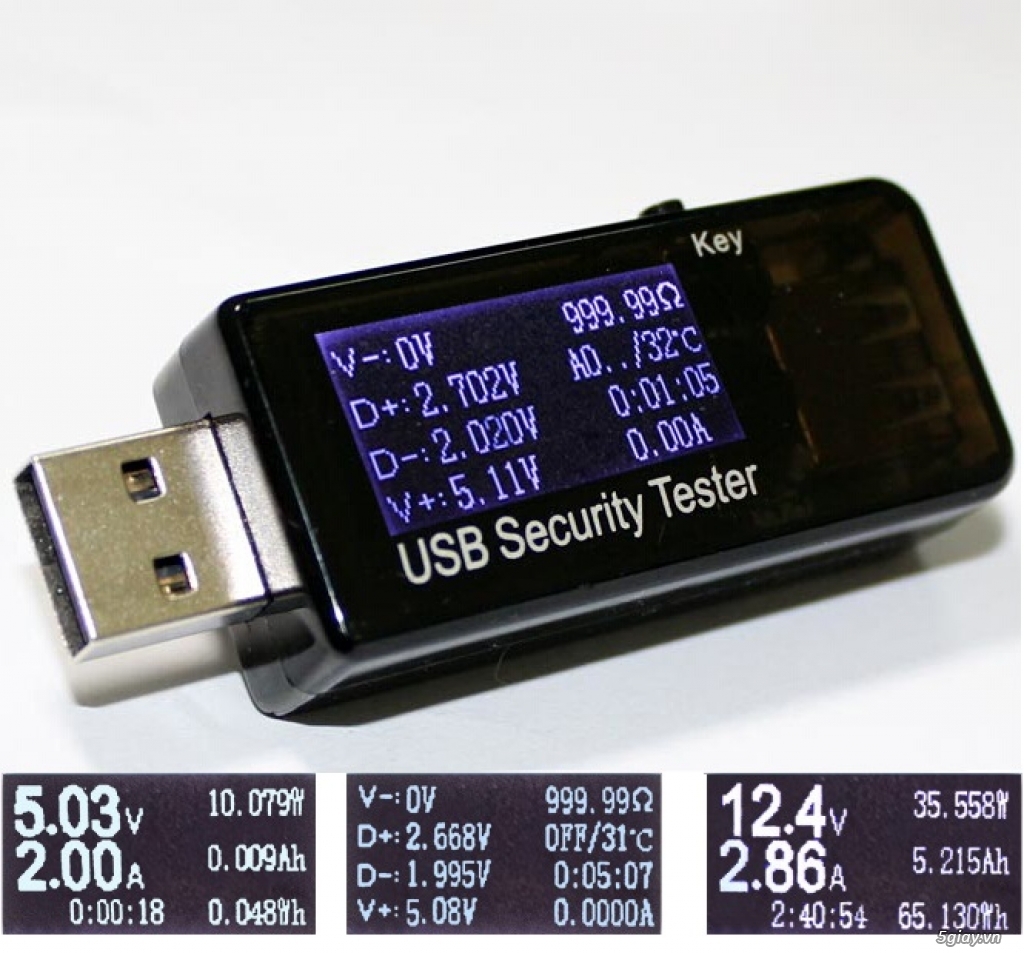 Bộ USB test đo dòng sạc điện thoại, kiểm tra pin sạc dự phòng, cục sạc - 5