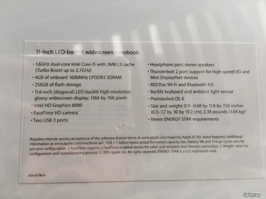 Macbook air 11'' 2015 nguyên seal, fullbox