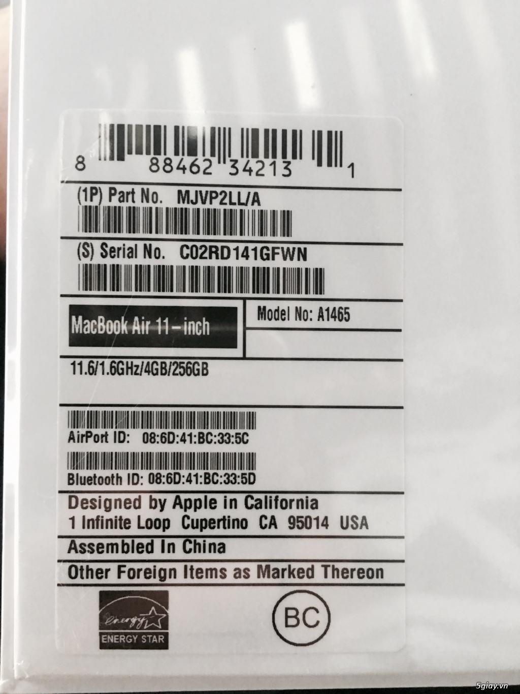 Macbook air 11'' 2015 nguyên seal, fullbox - 1