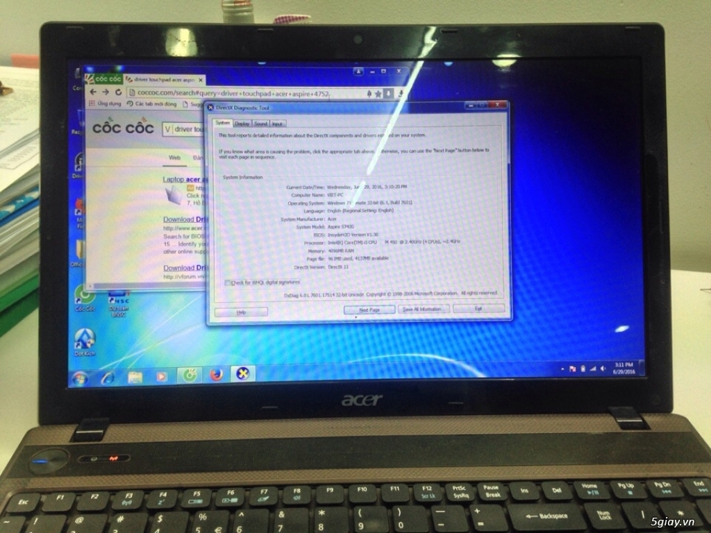 Cần thanh lý laptop Acer Aspire 5742G corei5