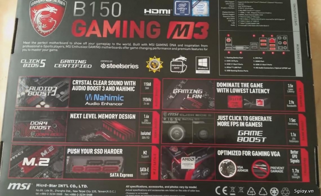 bán main MSI B150 GAMING M3 → Số 1 cho Game thủ full box bảo hành chính hãng 36 tháng - 1