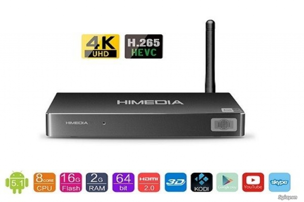 Android TV Box himedia h8 giá rẻ - giúp tivi kết nối internet - 2
