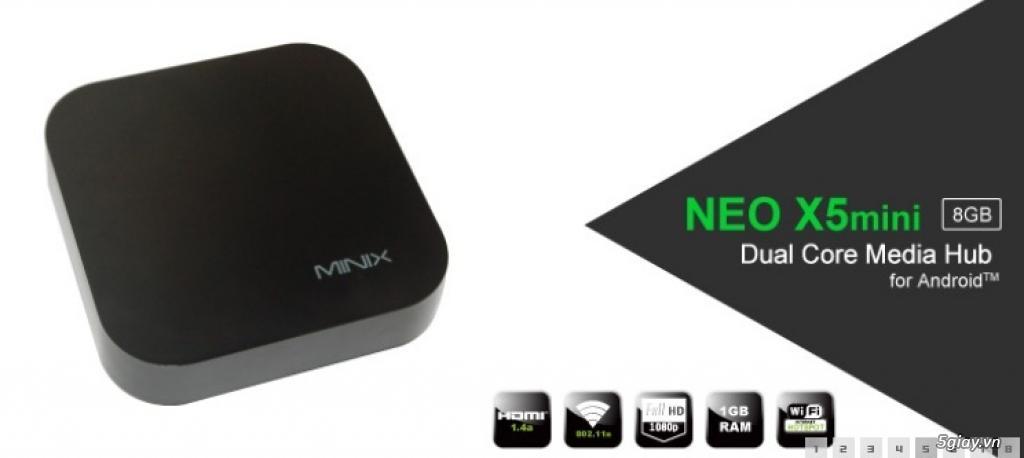 Android TV Box minix neo 5 giá rẻ - giúp tivi kết nối internet