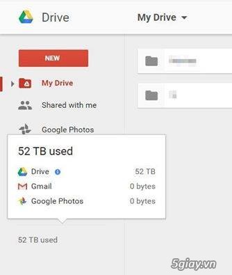 Tài khoản Google Drive, Google Photo không giới hạn dung lượng