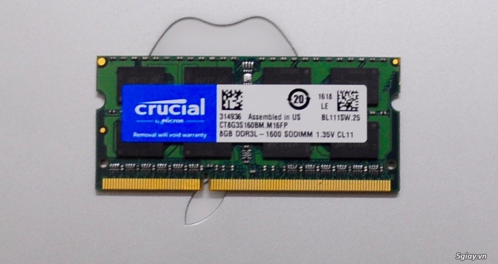 RAM Crucial 8GB DDR3/DDR3L for Mac và iMac
