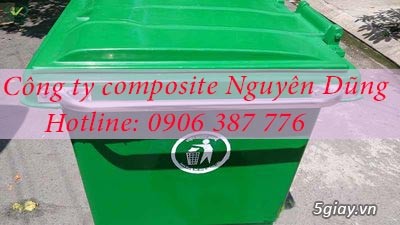 Thùng rác nhựa các loại, thùng rác composite 660l giá sốc - 4