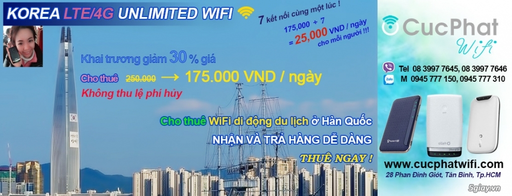 Cho thue wifi di dong du lich Han Quoc - Thai Lan