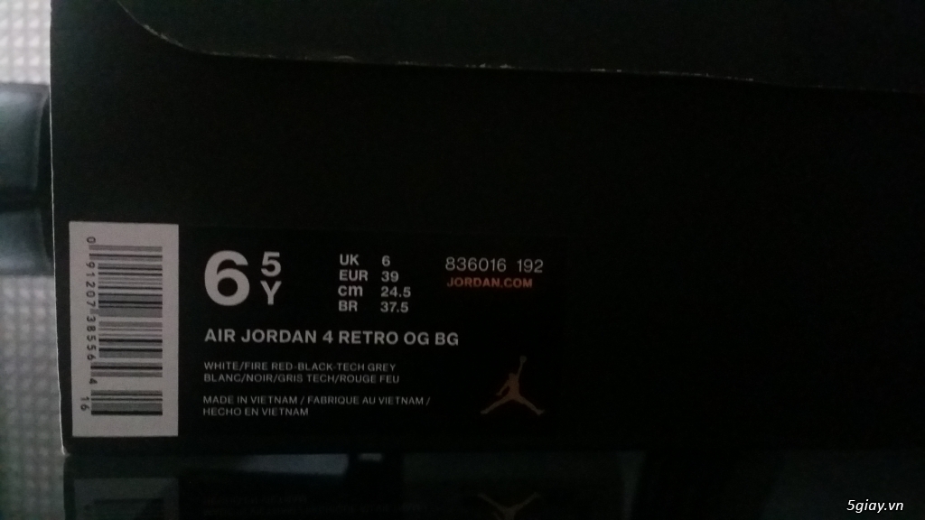 Air Jordan 4 Retro OG BG size 6,5   like new 99%