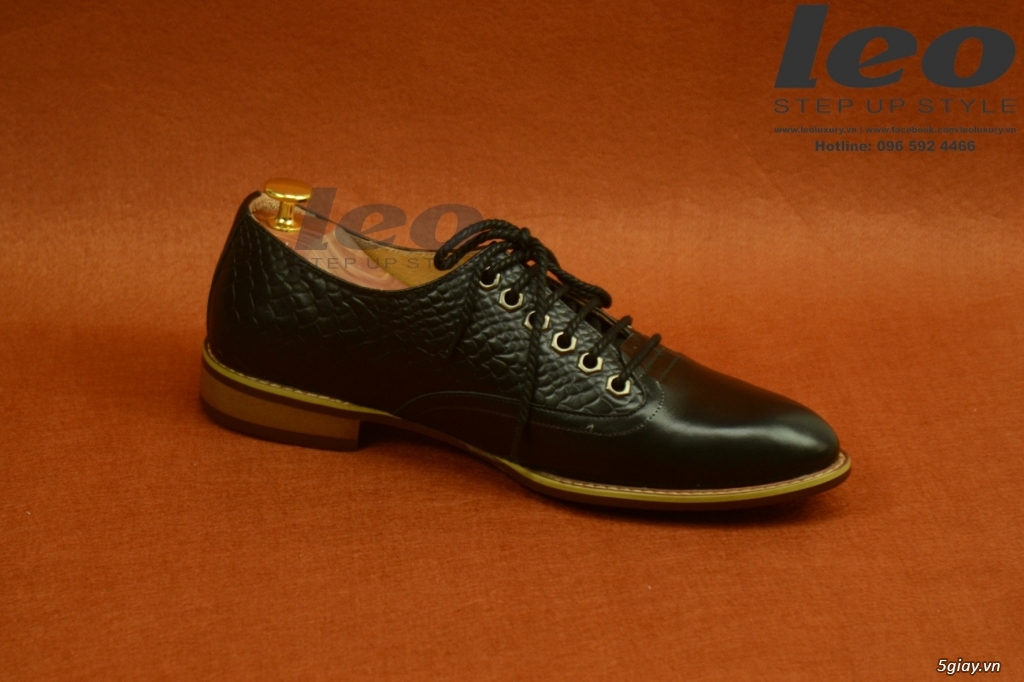 GIÀY BUỘC DÂY DA BÒ NAM CÔNG SỞ CAO CẤP LEOG003