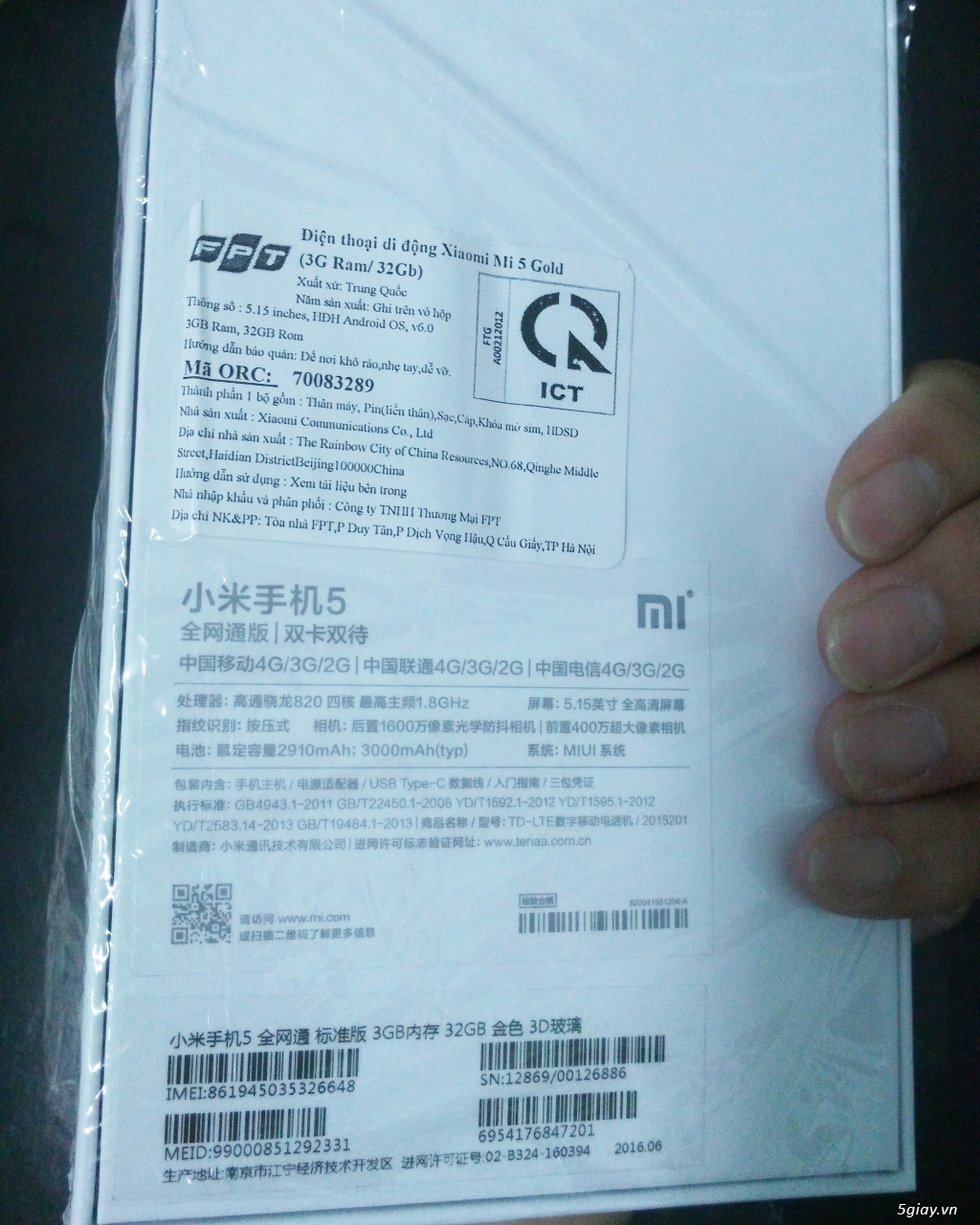 Tiễn 1e Xiaomi Mi5 Hồng (Hàng FPT) Fullbox 100% mua ngày 01/08/2016 - 4