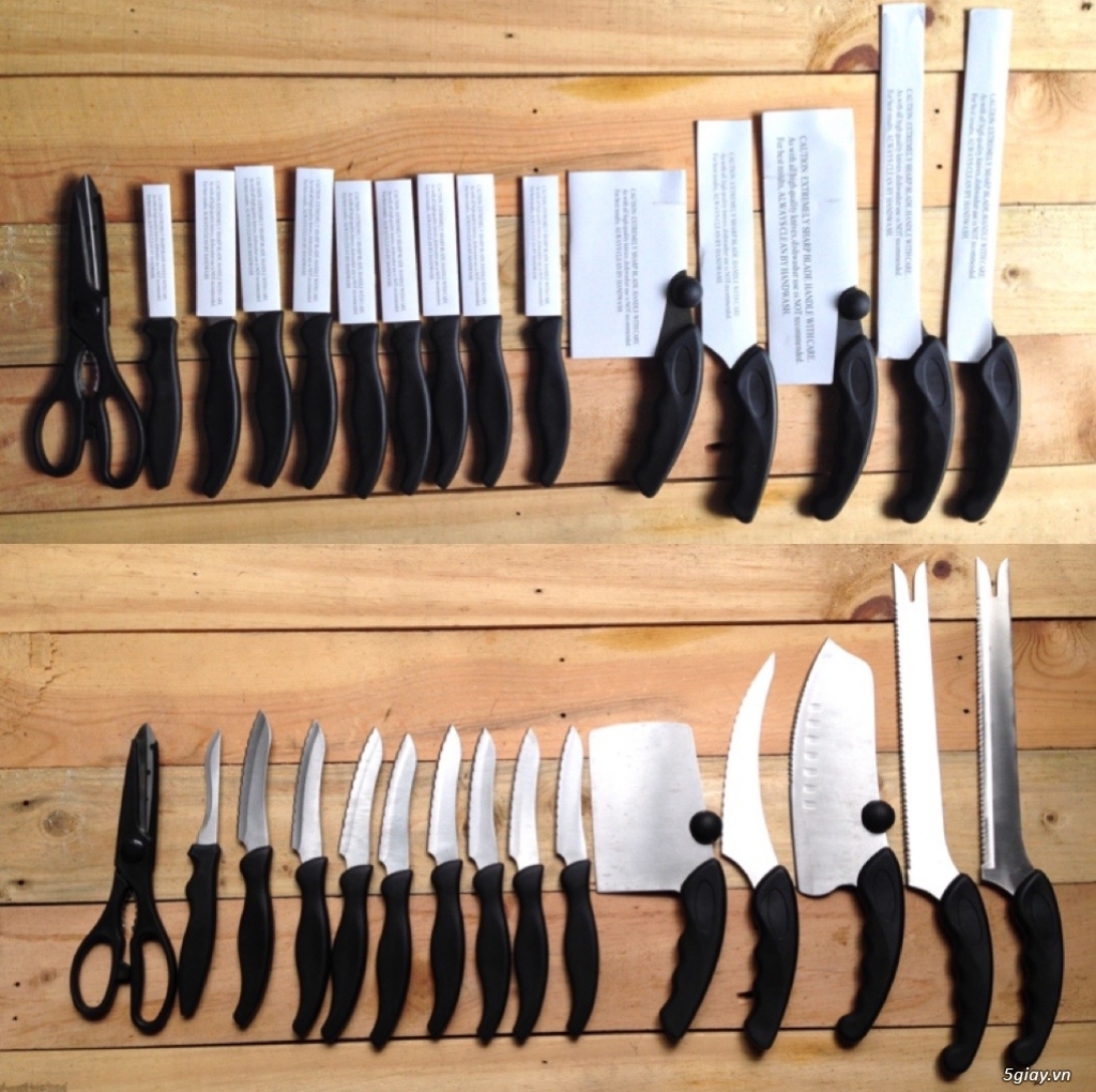 Bộ dao thép ko ghỉ 15 món hàng xuất châu Âu