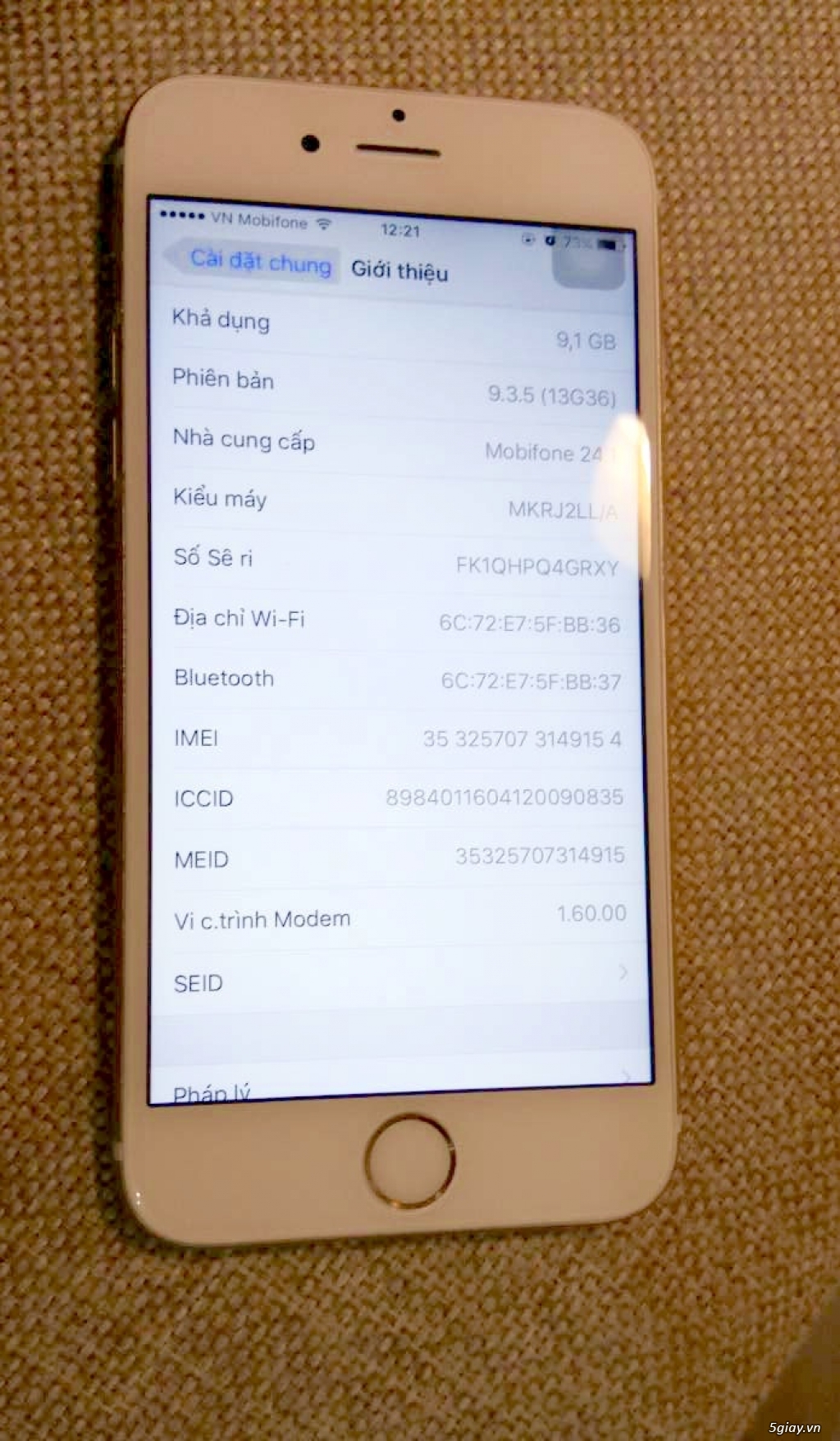 Bán Iphone 6S gold 64gb Q.tế - 1