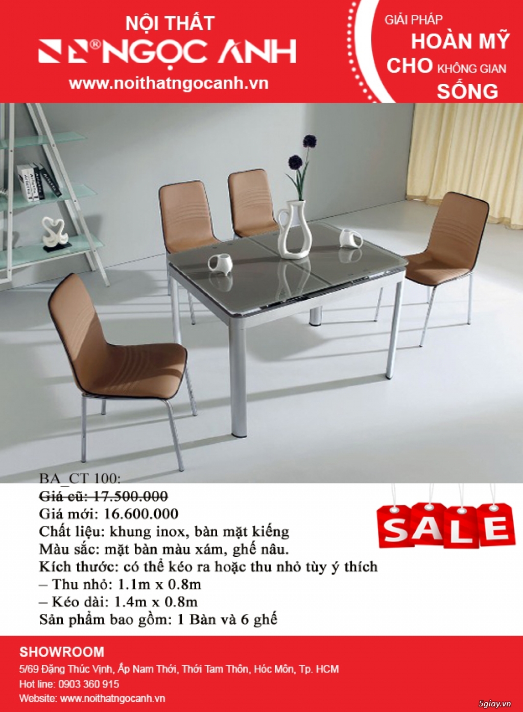 KHUYẾN MÃI: Bàn ăn kính cường lực cao cấp - 1