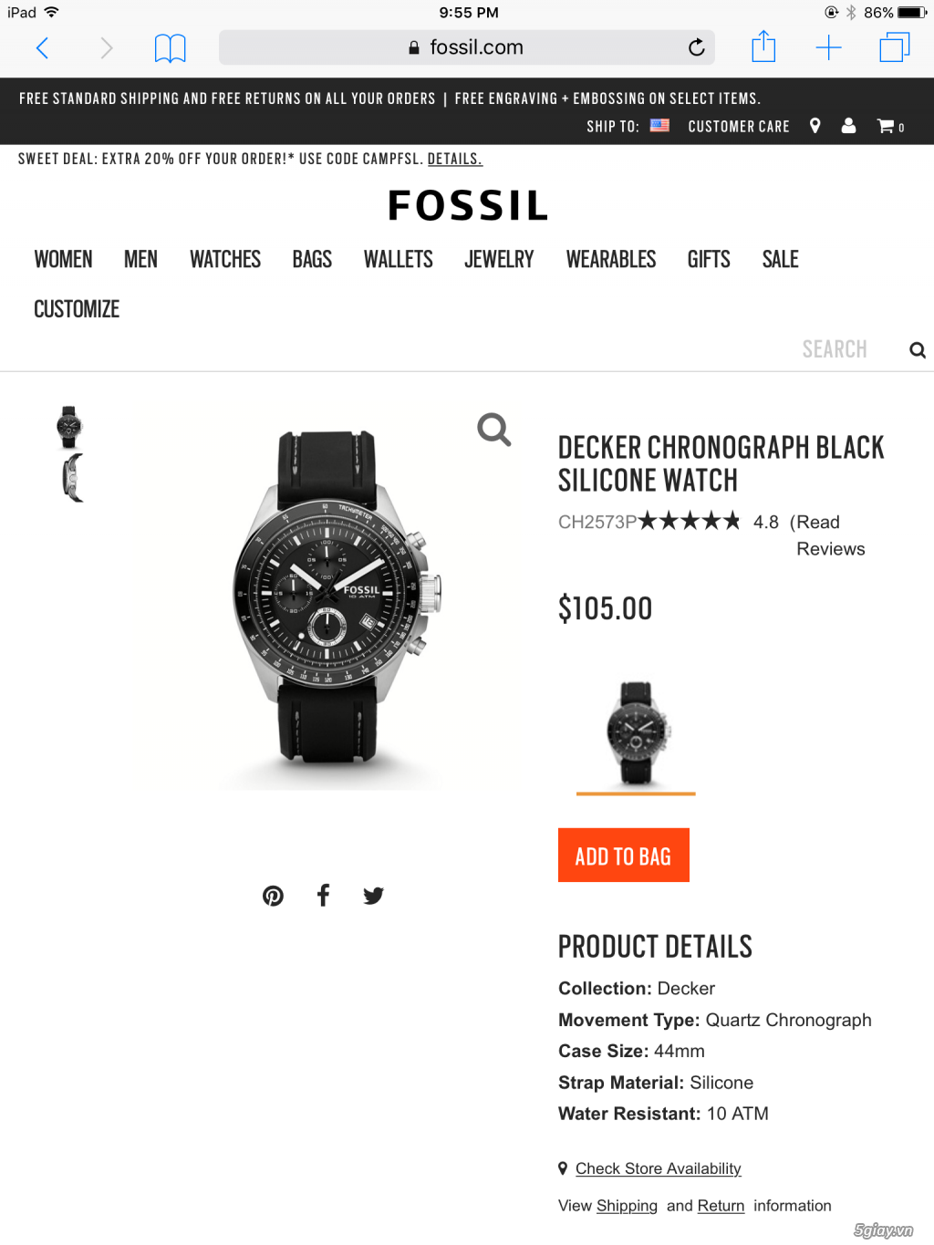 Chuyên Fossil Watch, Xem hình, nhìn giá, và gọi ngay cho em ah. Hàng có sẳn +freeship - 3