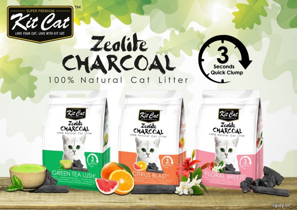 Cát vệ sinh cho mèo than khoáng chất (Zeolite Charcoal)