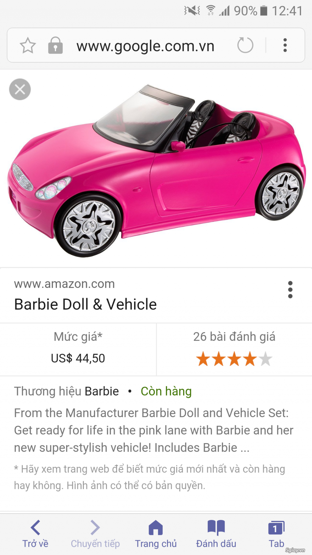 Thanh lý xe hơi Barbie chính hãng - 1