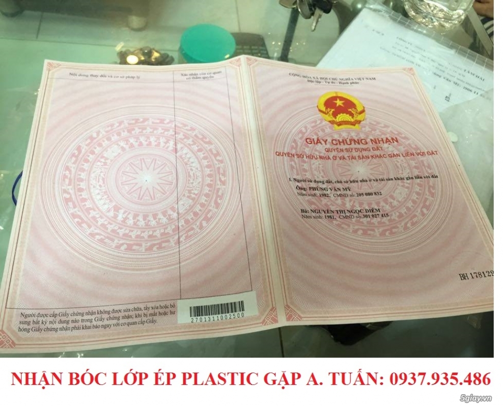 Chuyên bóc lớp ép plastic các loại giấy tờ tại Tân Bình