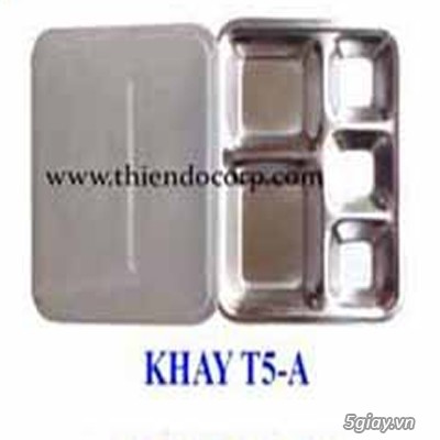 Khay cơm inox T5-A, khay cơm inox 5 ngăn, khay ăn inox 5 ngăn, khay cơm văn phòng, khay cơm inox - 6