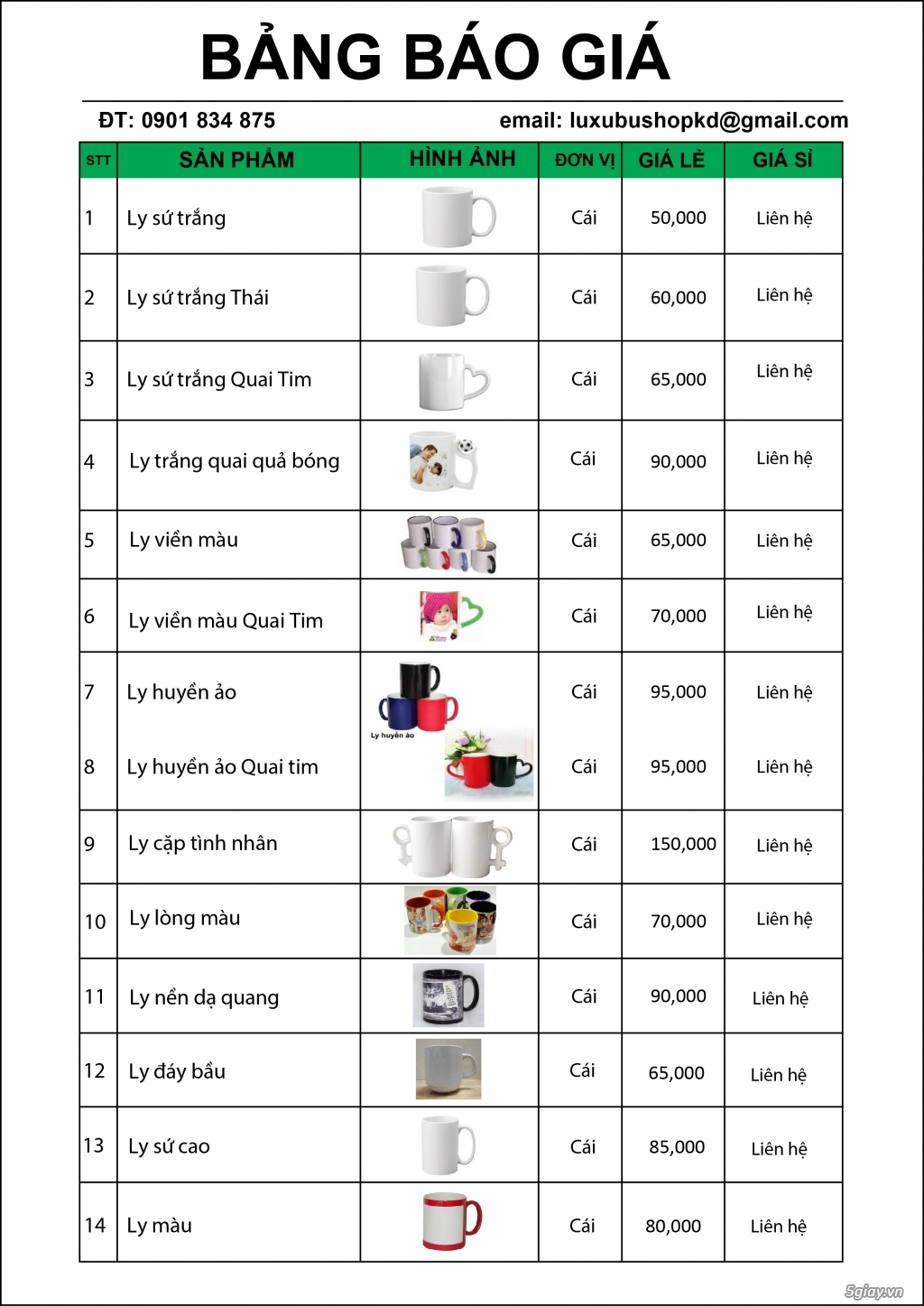 Dịch vụ in hình lên ly sứ theo yêu cầu Luxubu shop