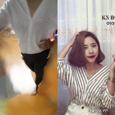 Áo kiểu sơ mi sọc